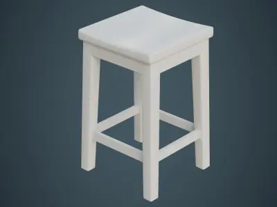 Stool 1C Low-poly 3D model