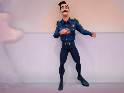 Animated Navy Officer model pack Low-poly 3D model