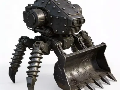 Robotic Excavation Badger 3D Model Low-poly 3D model