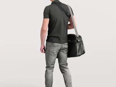 Humano Traveling Man with suitcase 2206-8 3D model
