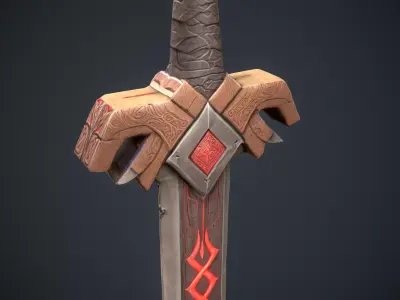 Ember Blade Sword  Low-poly 3D model