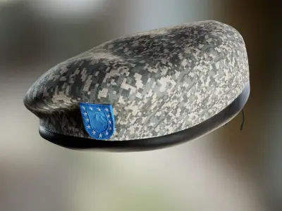 Military -Cap  Hat Beret  Low-poly 3D model