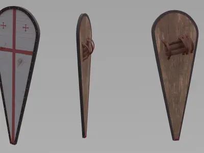 Wankel  Coffin  Kite medieval shields Free low-poly 3D model