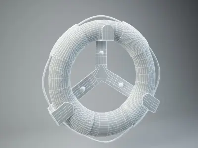 Lifebuoy life preserver with peace sign 3D model