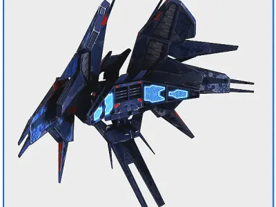Low Poly Alien Fighter Low-poly 3D model