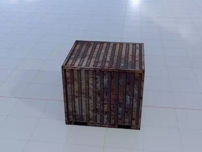 Rusty 6ft Shipping Container Low-poly 3D model