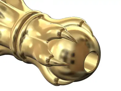 6 carved claw bead bracelet charm and pendant 3D print model