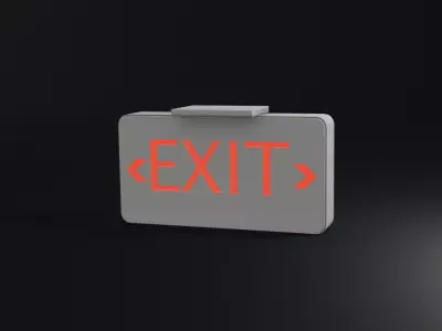 Exit sign Board Low-poly 3D model