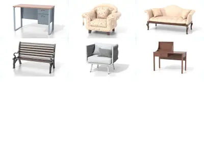 Furniture Collection - Tables Chairs Desks and Seating 3D Model Pack