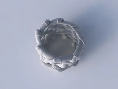 Bowl cylindrical with interlacing soft edged lattice and ribb... 3D model purchase