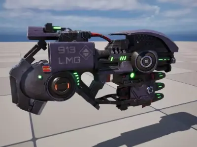 Cyber rocket gun 3D model