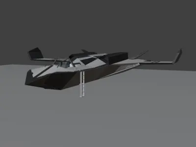 Low Poly Spaceship With Cockpit Interior Free low-poly 3D model