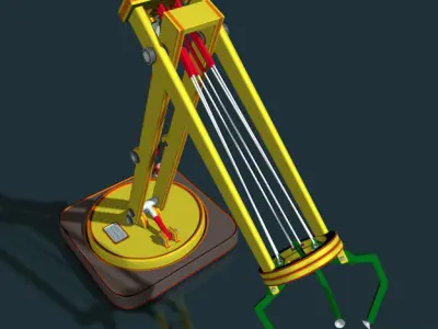 Robotic toy arm rigged low poly Low-poly 3D model
