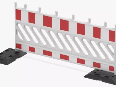 Construction Barrier 02 White 3D model