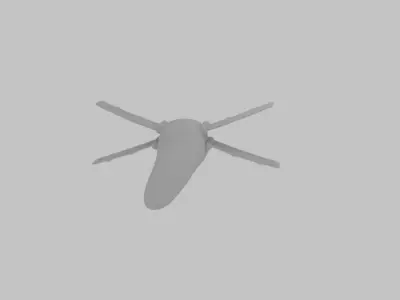 Spaceship D 2 fighter jet 3D model