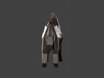 Low-Poly model of dog Husky Low-poly 3D model