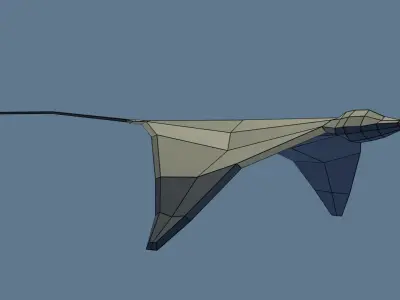 Stingray paper airplane Free low-poly 3D model