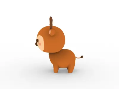 Cartoon Deer v001 character 3D model