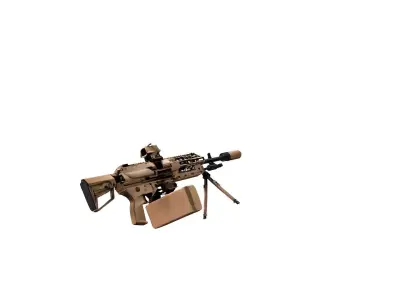 M250 light machine gun 3D model