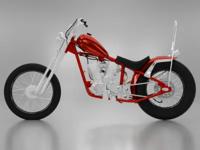 Honda TIGER V - TWIN Chopper Custom 3D model