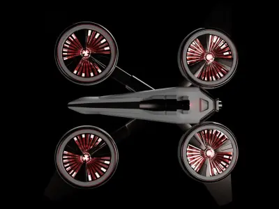 Sci-fi Drone with camera  Low-poly 3D model