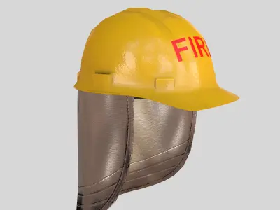 Fireman Safety Helmet Low Poly Low-poly 3D model