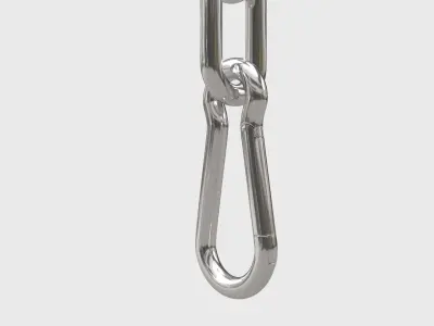 Chain 3D Model sterling silver stud earrings 3D model