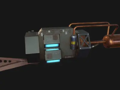 Tau Cannon from Half Life Low-poly 3D model