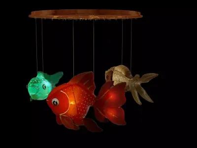 Chinese fish  lantern  3D model buy