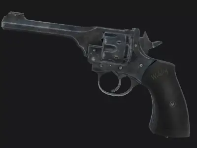 Webley Revolver Low-poly 3D model