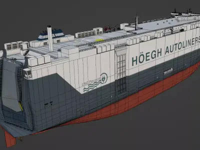 LNG-Powered Vehicles Carrier HOEGH MOONLIGHT Low-poly 3D model