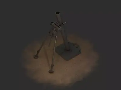 8 cm GrW 34 Granatwerfer mortar Low-poly 3D model