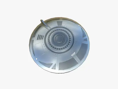 Alien Spaceship UFO A02 Aluminum - Sci Fi Spacecraft Design Low-poly 3D model