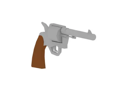 Lowpoly Revolver Free low-poly 3D model