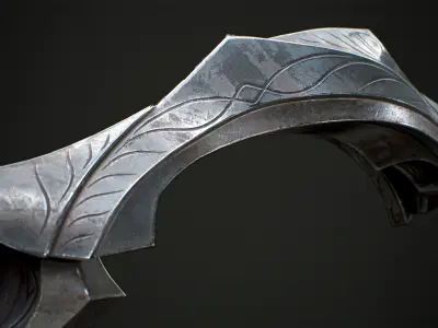 Fantasy Bow PBR Game-Ready Low-poly 3D model