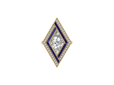 Triangle Artdeco Ring 3D print model buy