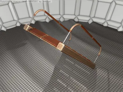 Wood Stairs - Construction Element 19 Low-poly 3D model by 3DHaupt