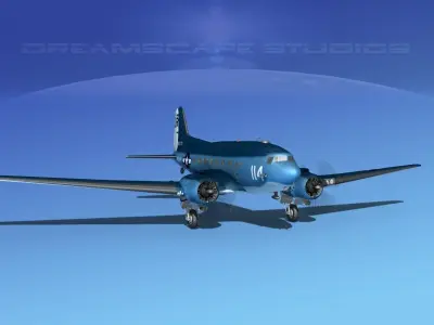 Douglas R-4D Dakota US Navy V2 3D model