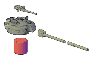 T72 TANK  MINIATURE 3D print model
