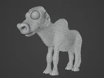 Calf a young brown cattle  3D model