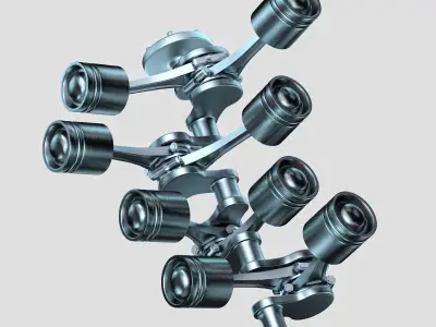 Car engine Animated 3D model