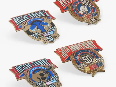 NASCAR Fan Pins Collection 2 3D model