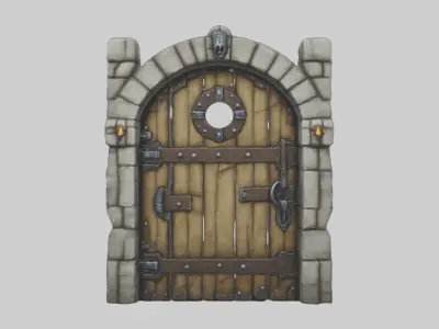 Dungeondoor Model Low-poly 3D model purchase