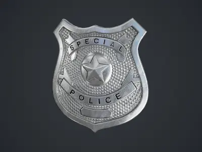 Special Police Badge Low-poly 3D model
