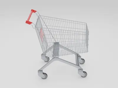 Shopping cart 3D model 2