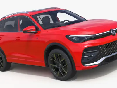 Volkswagen Tiguan 2024 Red Simplified 3D model