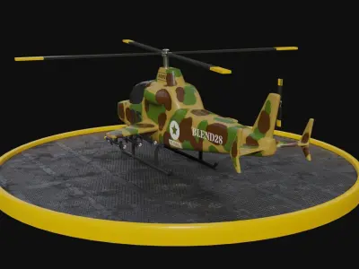 Combat Helicopter Low-poly 3D model