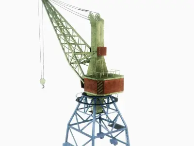 Port gantry crane 1 low poly Low-poly 3D model