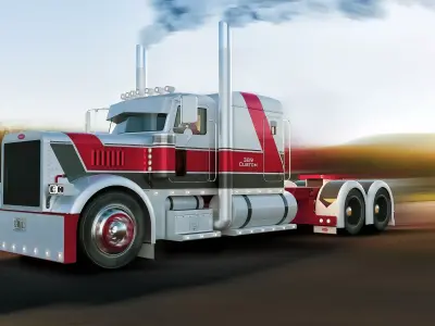 Peterbilt - 389 EXHD - Red 3D model