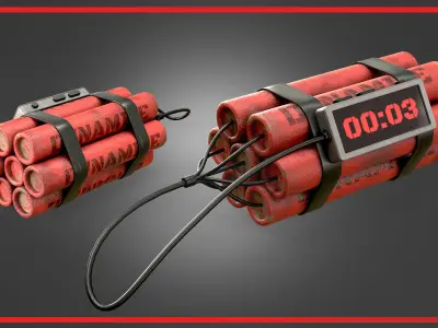 Stylized Dynamites Low-poly 3D model